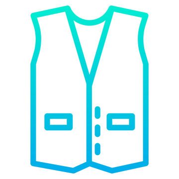 blue gradient vest icon clip art preview