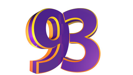 Purple 3d number 93