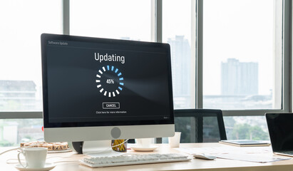 Software update on computer for modish version of device software upgrade
