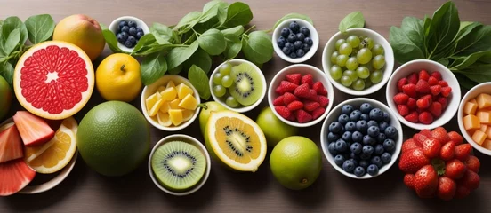 Keuken spatwand met foto fruit and vegetables  © majdy