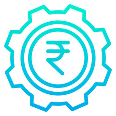 Outline Gradient Rupees Settings icon