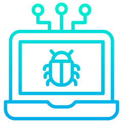 Outline Gradient Laptop Bug icon