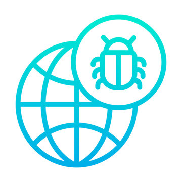recommend clip art: Outline Gradient Bug Globe icon