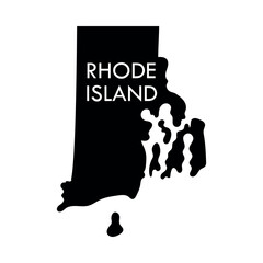 Rhode Island a US state black element isolated on white background.