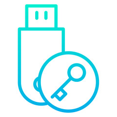 Outline Gradient Pendrive key icon
