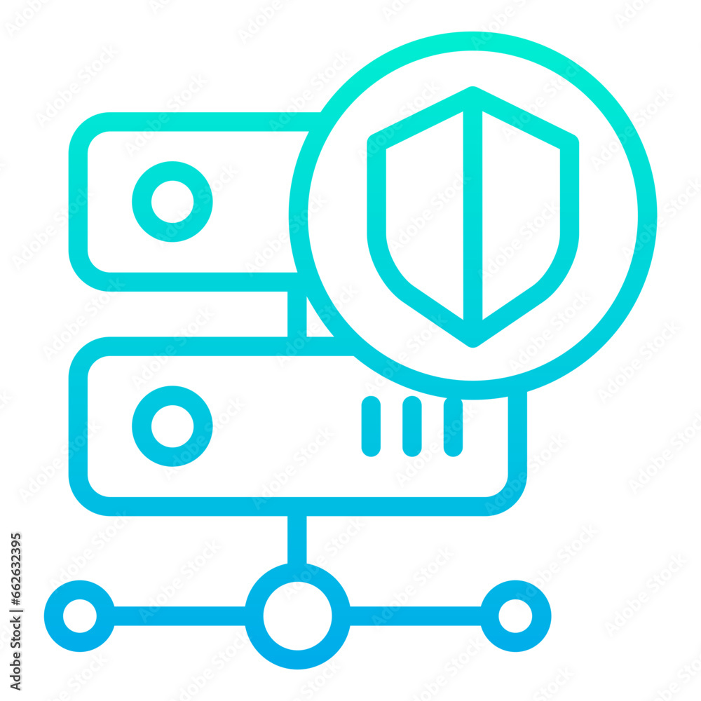 Poster outline gradient hosting shield icon