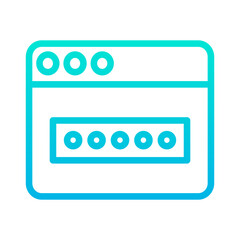 Outline Gradient Web Password icon