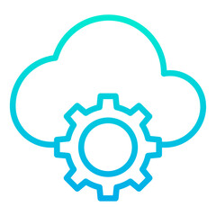 Outline Gradient Cloud Setting icon