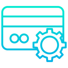 Outline Gradient Credit Card Setting icon