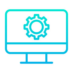 Outline Gradient Computer Setting icon