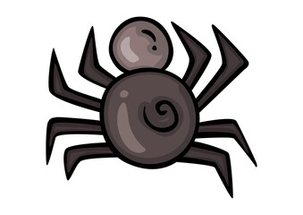 Funny spider isolated on white