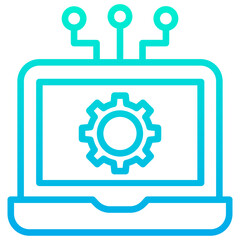 Outline Gradient Laptop Setting icon