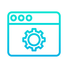 Outline Gradient Web Setting icon