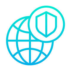 Outline Gradient Globe Shield icon