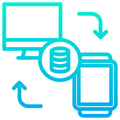 Outline Gradient Shared Database Server icon