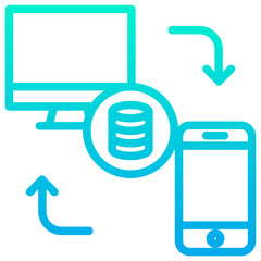 Outline Gradient Shared Database Server icon