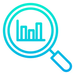 Obraz premium Outline Gradient Search Analytics icon
