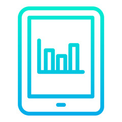 Outline Gradient Tablet Analytics icon