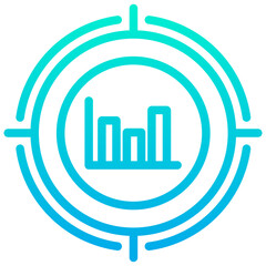 Outline Gradient Target Analytics icon