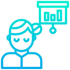 Outline Gradient Woman Presentation icon