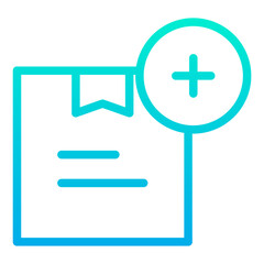Fototapeta premium Outline Gradient Add delivery package icon