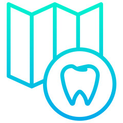 Obraz premium Outline Gradient Dental Location icon