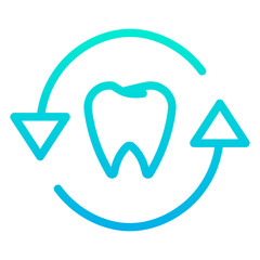 Outline Gradient Refresh teeth icon
