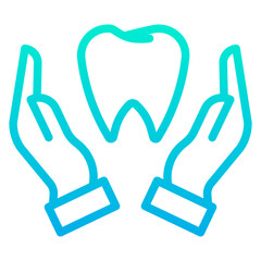 Outline Gradient dental care icon