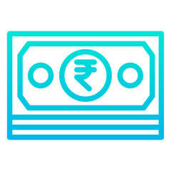 Outline Gradient Atm Rupees icon