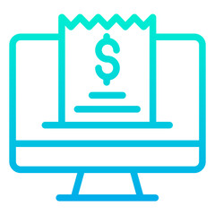 Outline Gradient Online Invoice icon