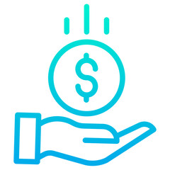 Outline Gradient Save Money icon