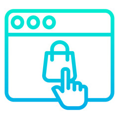 Outline Gradient Online Purchase bag icon