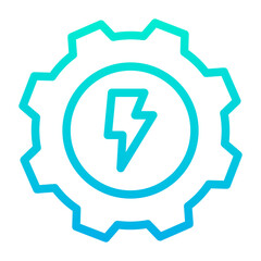 Outline Gradient  Flash Cog icon