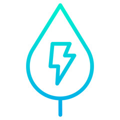 Outline Gradient  Green Energy drop icon