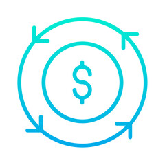 Outline Gradient Dollar Chargeback icon