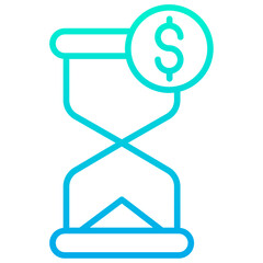 Outline Gradient Dollar Clock icon