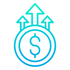 Outline Gradient Dollar Growth icon