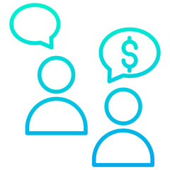 Outline Gradient Dollar User Conversation icon
