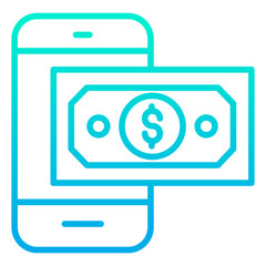 Outline Gradient Dollar Mobile icon