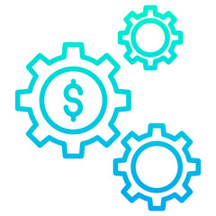 Outline Gradient Dollar Cog icon