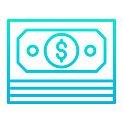 Outline Gradient Dollar Notes icon