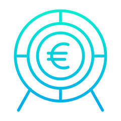 Outline Gradient Euro Target icon