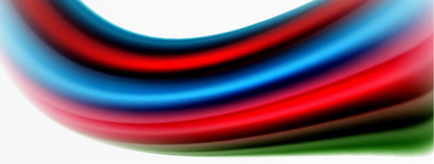 Rainbow color silk blurred wavy line background on white, luxuriously vibrant visually captivating backdrop. Stunning blend of colors reminiscent of rainbow, silky and gracefully blurred wavy pattern