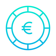 Outline Gradient Euro coin icon