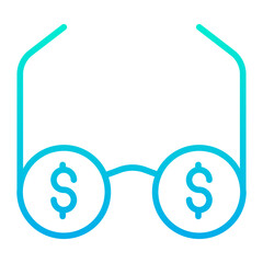 Outline Gradient Dollar eyeglass icon