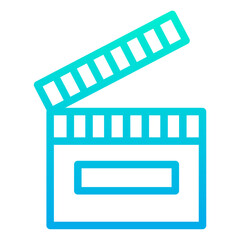 Outline Gradient Clapperboard icon