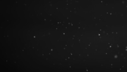 Defocused snowflakes. Night snow bokeh. Abstract illustration of snowfall glowing surface in powdery winter sky ice crystals flying flakes on dark background.