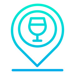 Outline Gradient school map icon