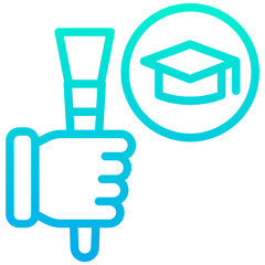 Outline Gradient Graduation document icon