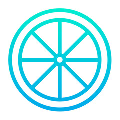Obraz premium Outline Gradient Lemon Slice icon